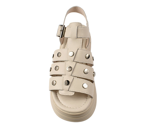 Sandale casual, dama, PASS COLLECTION, DL40002 alb, piele naturala